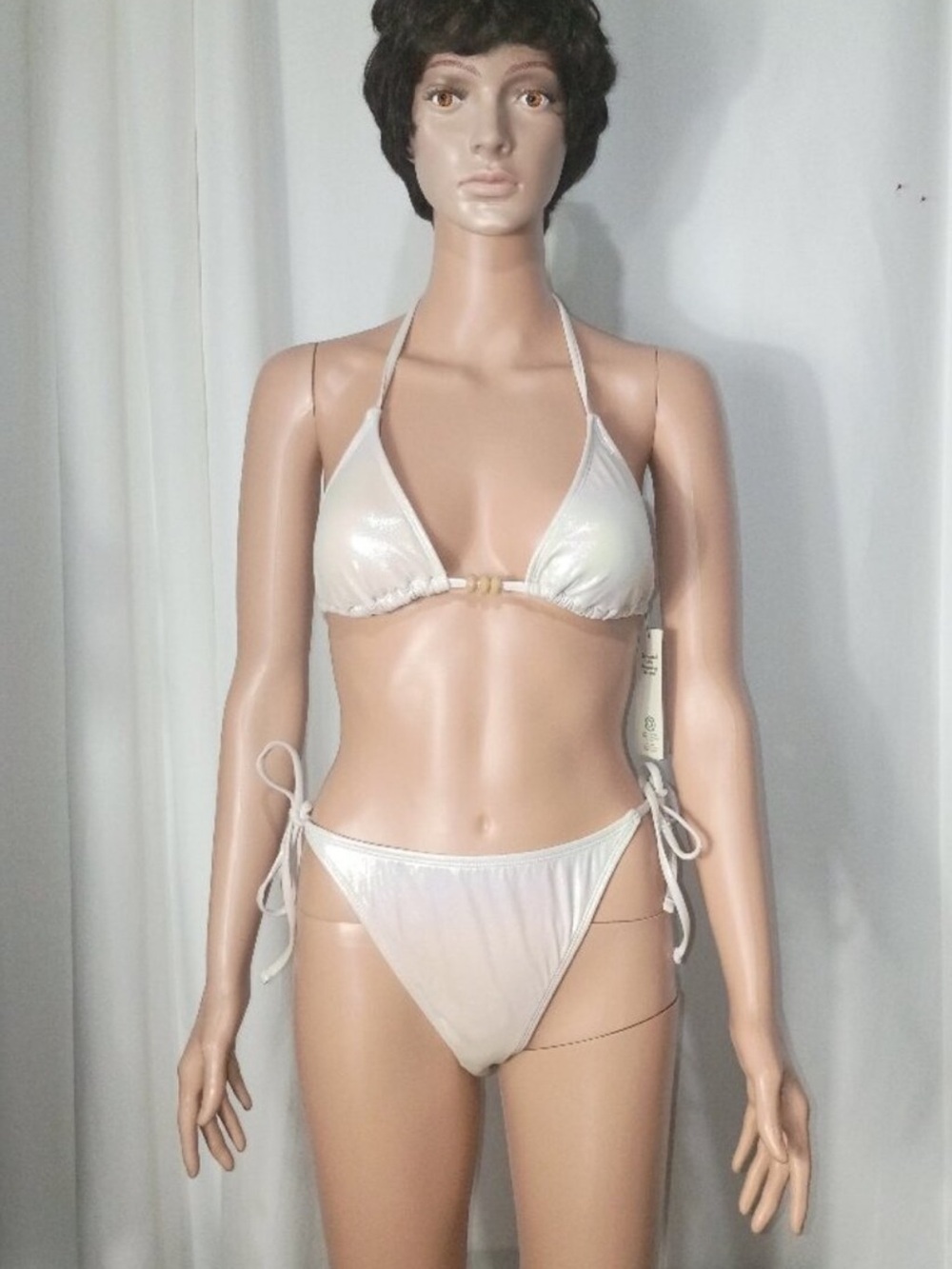 NEW No Boundaries Large Pearl Iridescent Tie Bikini Set | Beach | Summer